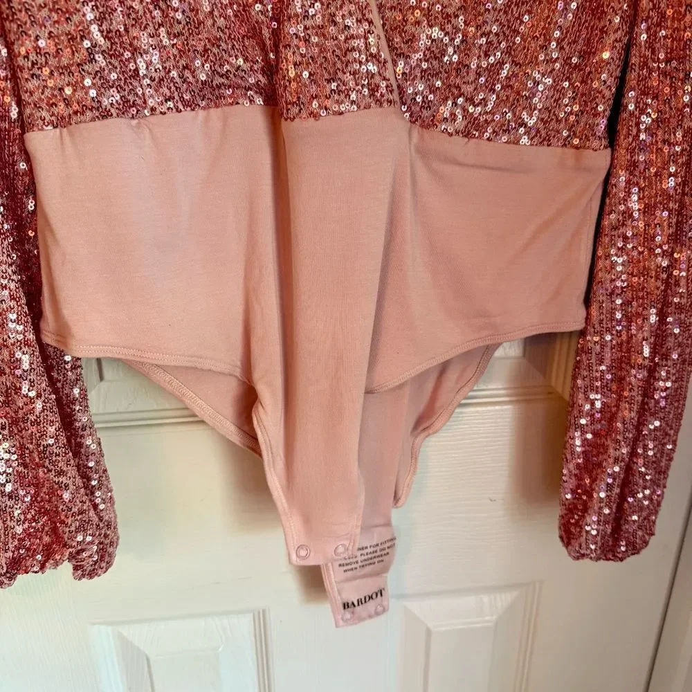 Bardot Emelia Sequin Wrap Bodysuit - Picture 5 of 6